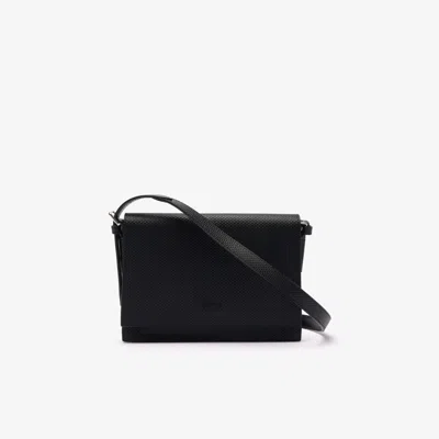 Lacoste Women's Chantaco Smooth Leather Flap Close Shoulder Bag - One Size In Black