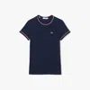 Lacoste Women's Contrast Accent Jersey T-shirt - 32 In Blue