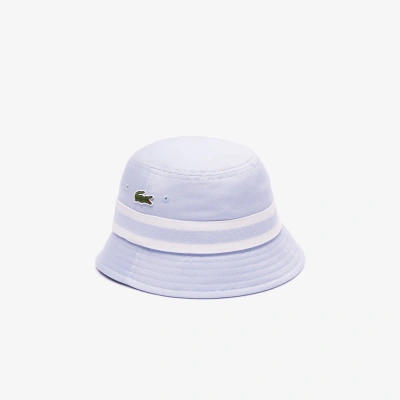 Lacoste Women's Cotton Gabardine Contrast Stripe Bucket Hat In Blue