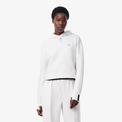 Lacoste Cropped Hoodie - 44 In White