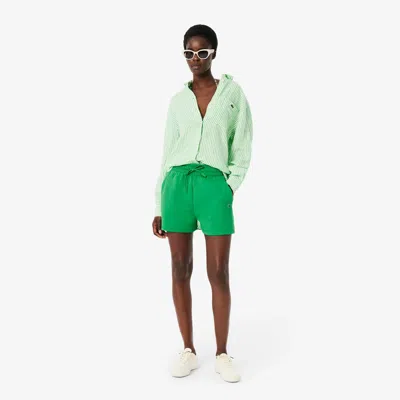 Lacoste Women's Cotton Jersey Shorts  - 38 In Green