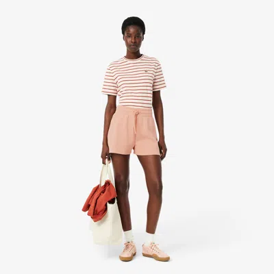 Lacoste Women's Cotton Jersey Shorts  - 32 In Beige