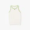 Lacoste Jersey Tank Top In White