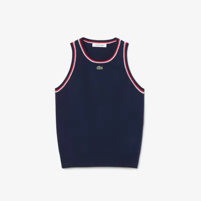 Lacoste Women's Cotton Jersey Sleeveless Top - 38 In Blue