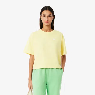 Lacoste Women's Cotton Logo T-shirt - 34 In Yellow