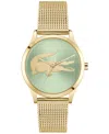Lacoste Women's Crocodelle Gold Tone Stainless Steel Mesh Bracelet Watch, 36mm In Gold