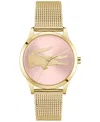 Lacoste Women's Crocodelle Gold Tone Stainless Steel Mesh Bracelet Watch, 36mm In Gold