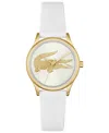 Lacoste Women's Crocodelle White Silicone Strap Watch, 30mm In White