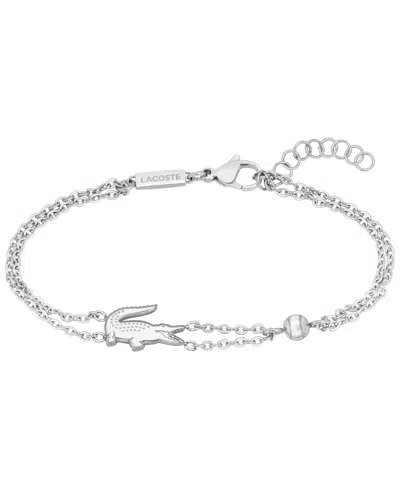 Lacoste Crocodile Station Bracelet In Silver