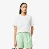 Lacoste Women's Crocodile Print Jersey T-shirt - 44 In White