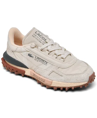 Lacoste Women's Elite Active Casual Sneakers From Finish Line In Off White,light Pink