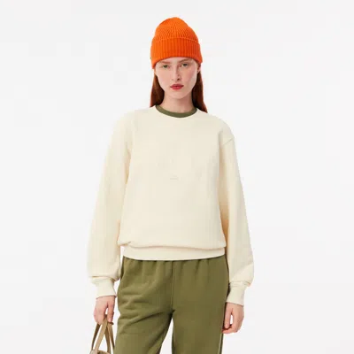 Lacoste Women's Embroidered Fleece Sweatshirt - 40 In Neutral
