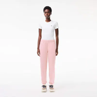 Lacoste Organic Cotton Track Trousers In Pink