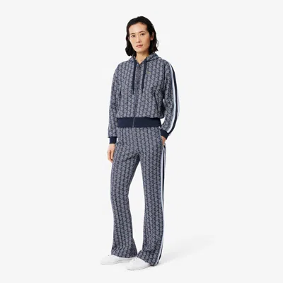 Lacoste Women's Flared Monogram Sweatpants - 40 In Blue