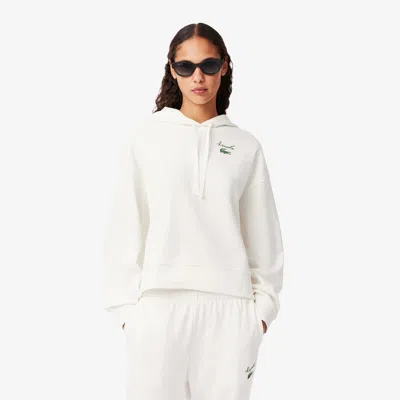 Lacoste Women's Fleece Logo Hoodie - 42 In White