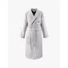 Lacoste Womens Gris L René Logo-embroidered Cotton-terry Bathrobe In Gris