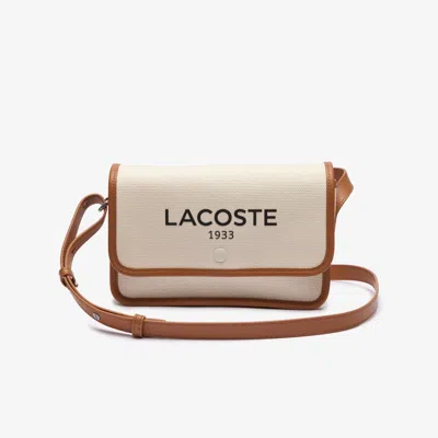 Lacoste Women's Heritage Canvas Flap Close Satchel - One Size In Brown