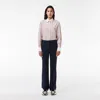 Lacoste Women's High Waist Flared Dress Pants - 36 In Blue