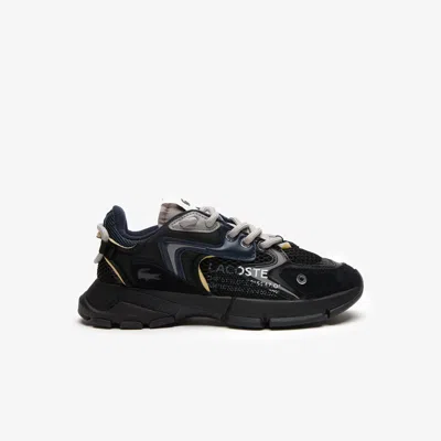Lacoste Logo-print Mesh Low-top Sneakers In Black