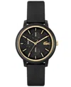 Lacoste Women's L.12.12 Multi Black Silicone Strap Watch 38mm In Black