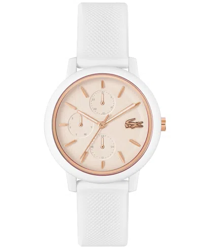 Lacoste Women's L.12.12 Plastic & Silicone Strap Chronograph Watch In Gold