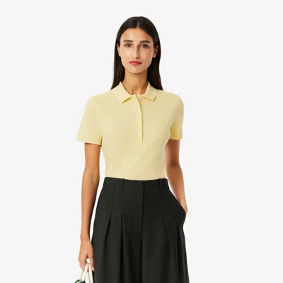 Lacoste Women's L.12.d Slim Fit Stretch Mini Piqué Polo - 46 In Yellow