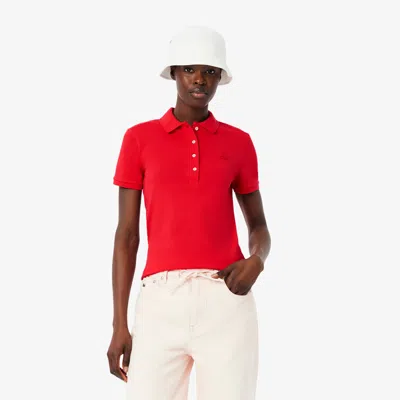 Lacoste Women's L.12.d Slim Fit Stretch Mini Piqué Polo - 42 In Red