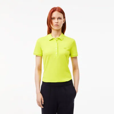 Lacoste Women's L.12.d Slim Fit Stretch Mini Piqué Polo - 50 In Yellow