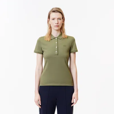 Lacoste Women's L.12.d Slim Fit Stretch Mini Piqué Polo - 32 In Green