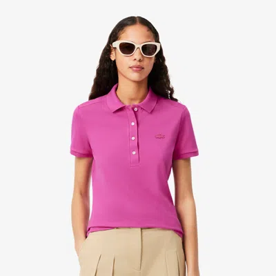 Lacoste Women's L.12.d Slim Fit Stretch Mini Piqué Polo - 36 In Pink