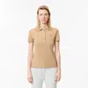 Lacoste Women's L.12.d Slim Fit Stretch Mini Piqué Polo - 32 In Beige