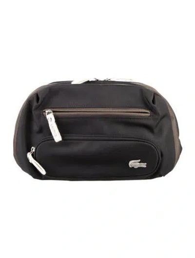 Pre-owned Lacoste Women's  Canvas Cosmetic Bag In Black