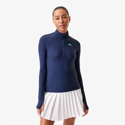 Lacoste Women's  X Bandier Pro Fleece Quarter-zip In Blue