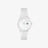 Lacoste Women's L.12.12 White Silicone Strap Watch 36mm In White