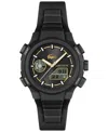 Lacoste Women's Lc33 Black Silicone Strap Watch, 40mm In Black