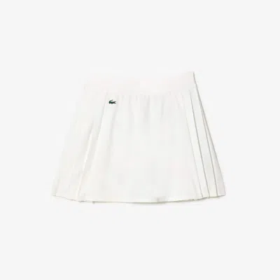 Lacoste Rubberised-logo Mini Tennis Skirt In White