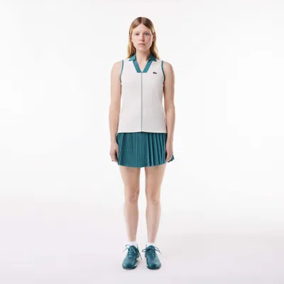 Lacoste Women's Lined Ultra Dry Tennis Skirt - 40 In Blue