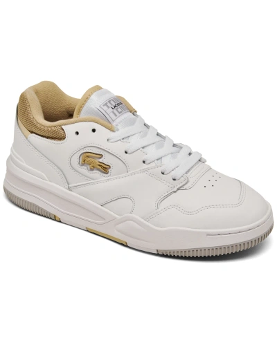 Lacoste Women's Lineshot Leather Casual Sneakers From Finish Line In White,light Brown
