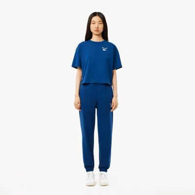 Lacoste Women's Logo Fleece Sweatpants - 38 In Blue