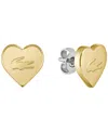 Lacoste Women's Love My Croc Yellow Gold Ip Plated Earrings In Gold