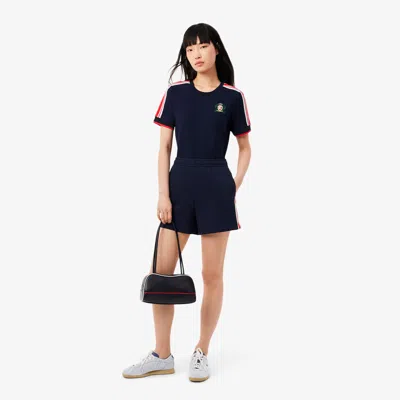 Lacoste Women's Made In France Fleece Shorts - 44 In Blue