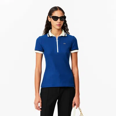 Lacoste Women's Made In France Slim Fit Piqué Polo - 32 In Blue