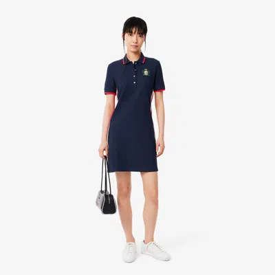 Lacoste Women's Made In France Slim Fit Polo Dress - 34 In Blue