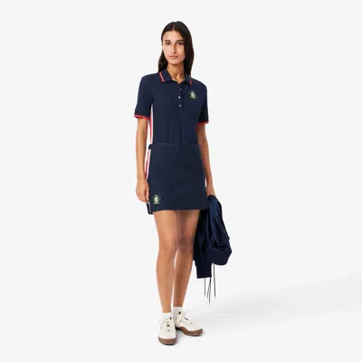 Lacoste Women's Made In France Textured Piqué Skirt - 36 In Blue