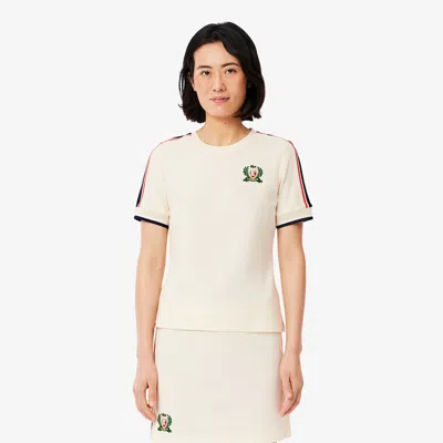 Lacoste Women's Made In France Textured Piqué T-shirt - 38 In Beige