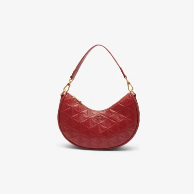 Lacoste Women's Maheki Embossed Leather Half Moon Bag - One Size In Red
