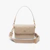 Lacoste Women's Maheki Embossed Leather Shoulder Bag - One Size In Beige