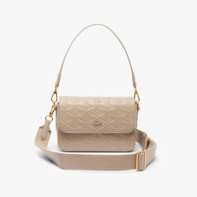 Lacoste Women's Maheki Embossed Leather Shoulder Bag - One Size In Beige