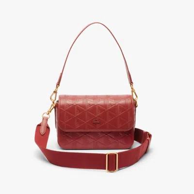 Lacoste Women's Maheki Embossed Leather Shoulder Bag - One Size In Red