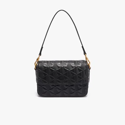 Lacoste Women's Maheki Embossed Leather Shoulder Bag - One Size In Black